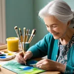 치매 요양병원 추천 목록 - **Prompt 1: A heartwarming interaction during an art therapy session.**
    An elderly woman, with s...