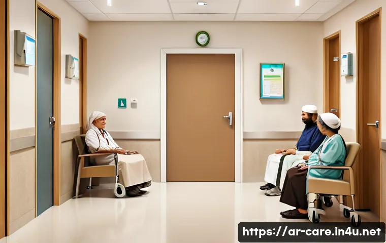 요양병원 내 치매 관리법 - A calm and supportive hospital interior designed specifically for Alzheimer&rsquo;s patients, featuring so...