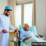 노인 요양병원과 복지센터 차이 - A bright and modern elderly care center room featuring advanced medical equipment such as monitors a...